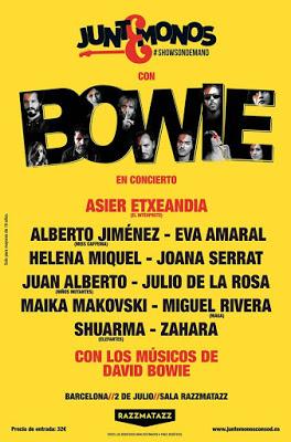 Dos conciertos en Madrid y Barcelona para rendir tributo a David Bowie