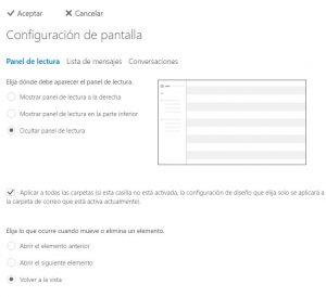 Configurar la pantalla de Outlook.com