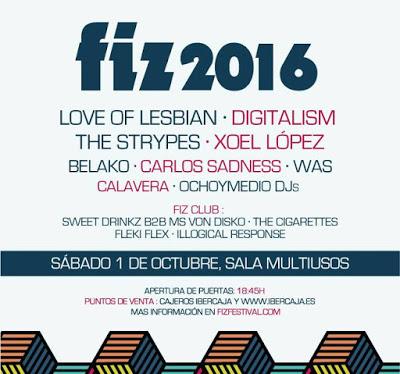 FIZ 2016: Love of Lesbian, Digitalism, The Strypes, Xoel López, Carlos Sadness, WAS, Belako...