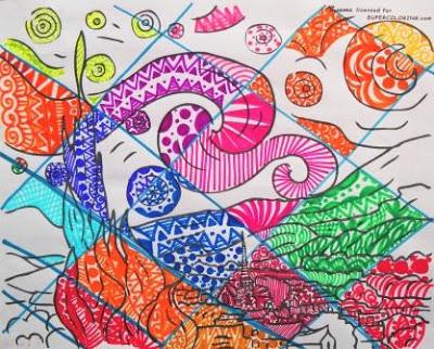 Intervención de imágenes de obras de arte con Zentangle