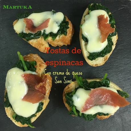 Tostas De Espinacas Con Crema De Queso San Simón Tostas De Espinacas Con Crema De Queso San Simón