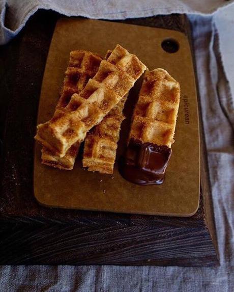 Churros nobles en forma de waffles #glutenfree #sugarfree Churros nobles en forma de waffles #glutenfree #sugarfree