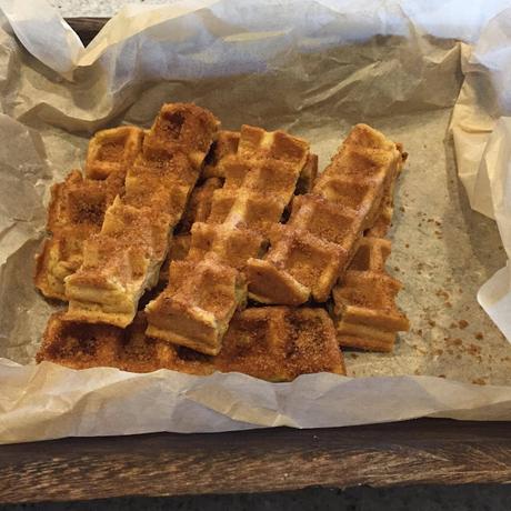 Churros nobles en forma de waffles #glutenfree #sugarfree Churros nobles en forma de waffles #glutenfree #sugarfree
