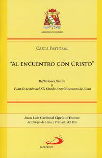 CARTA PASTORAL POSTSINODAL CARDENAL CIPRIANI encuentro Cristo