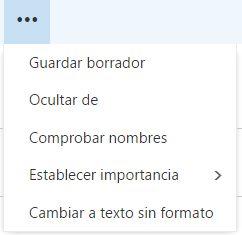 Modificar el formulario de redacción en Outlook.com Modificar el formulario de redacción en Outlook.com