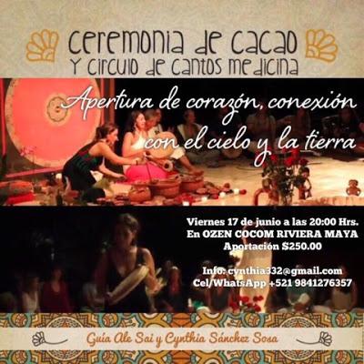 Ceremonia de Cacao y Círculo de Cantos,música y danza libre con Cynthiay Ale Ceremonia de Cacao y Círculo de Cantos,música y danza libre con Cynthiay Ale