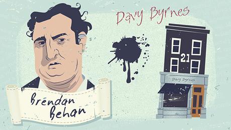 Mapa literario de Dublín Brendan Behan y el pub Davy Byrne