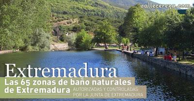 Las 65 zonas de baño naturales de Extremadura