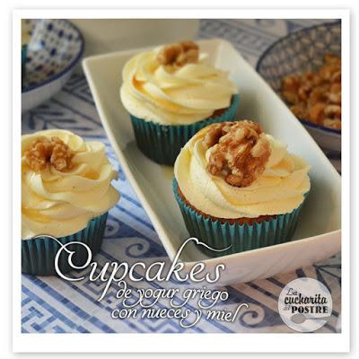 CUPCAKES DE YOGUR GRIEGO, NUECES Y MIEL / GREEK YOGURT CUPCAKES WITH WALNUTS AND HONEY CUPCAKES DE YOGUR GRIEGO, NUECES Y MIEL / GREEK YOGURT CUPCAKES WITH WALNUTS AND HONEY