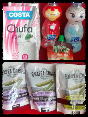 Bebida de Chufa Light Costa, Font Vella Kids, SmootFruit y Snapea Crisps Bebida de Chufa Light Costa, Font Vella Kids, SmootFruit y Snapea Crisps