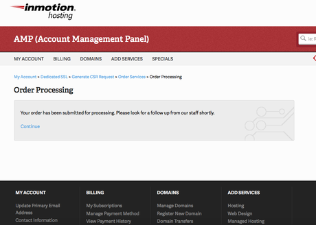 Como agregar un certificado SSL a tu sitio Web en Inmotion Hosting Como agregar un certificado SSL en Inmotion Hosting 7