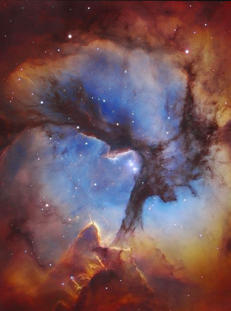 El corazón de la nebulosa Trífida El corazón de la nebulosa Trífida