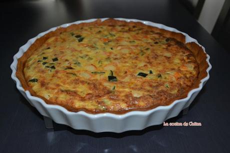 Quiché de calabacín y palitos de cangrejo