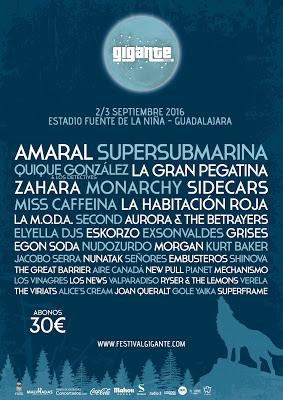 Festival Gigante 2016 Completa su Cartel