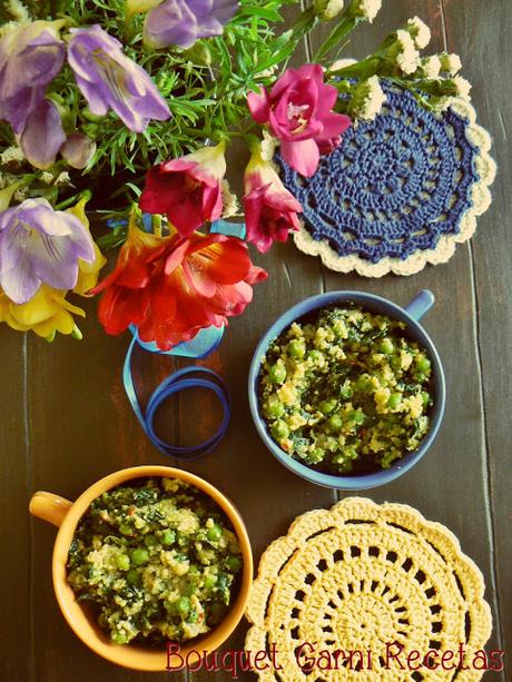 Cous-cous con kale y arvejas