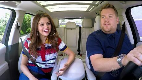 Selena Gomez con James Corden de Tommy Hilfiger Selena Gomez, Hilfiger Collection, Tommy hilfiger, Late Late Show with James Corden, spring 2016, streetstyle, fashion, Suits and Shirts, moda mujer,