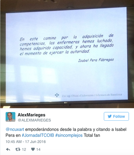 TICs Aplicadas a Enfermería Tweet de @ALEXMARIEGUES