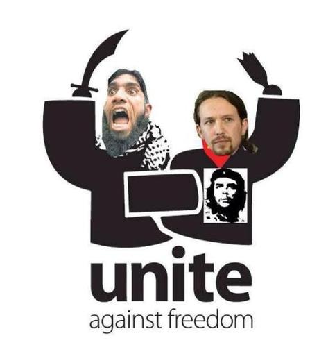 El Estado Islámico amenaza a los españoles con nuevos atentados si no votan a Podemos. #SalvemosESPAÑA pabloiglesias22