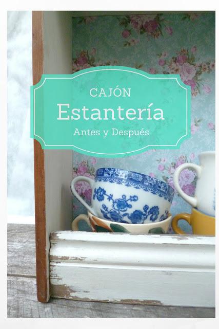 Estantería hecha a partir de un cajón Estantería hecha a partir de un cajón