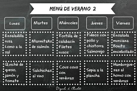 Menú de verano, semana 2 Menú de verano, semana 2