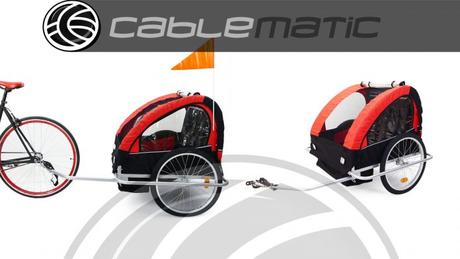 Remolque de bicicleta para transportar 2 niños Remolque de bicicleta para transportar 2 niños
