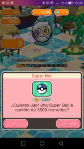 Pokémon Shuffle usar SuperBall