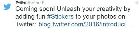 #Stickers: lo nuevo de Twitter coming soon