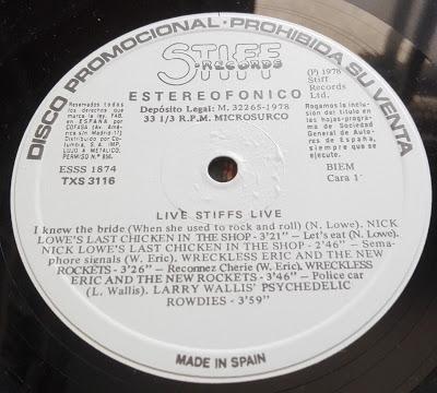 VA -Live Stiffs Live Lp 1978