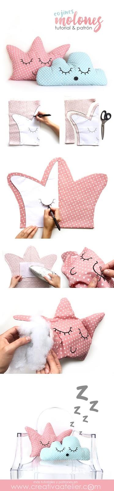 DIY | Haz tus propios cojines con forma de nubes y coronas DIY | Haz tus propios cojines con forma de nubes y coronas