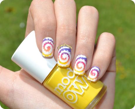 Nail Art Aztec Cyclone Rainbow Nail Art Aztec Cyclone Rainbow