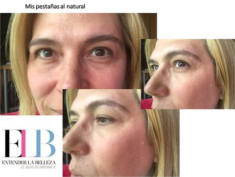 Varias vistas de mis pestañas al natural con marca de las gafas incluida En busca de la máscara de pestañas perfecta: Roller Lash vs Moodstrtuck 3D