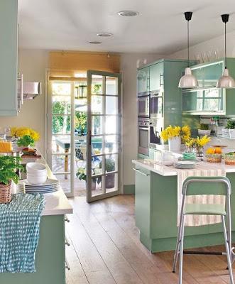 Las cocinas de verano son de color verde