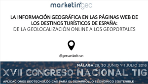 La información geográfica en las páginas web de los destinos turísticos de España