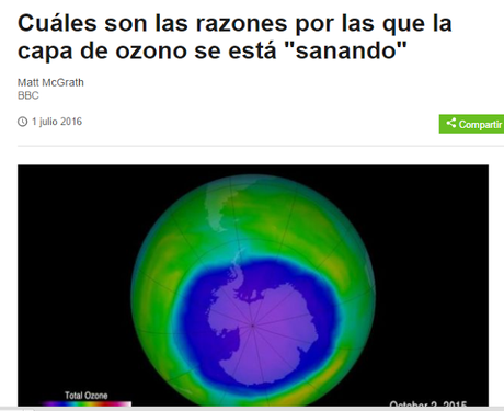 MEJORA LA SITUACIÓN DE LA CAPA DE OZONO MEJORA LA SITUACIÓN DE LA CAPA DE OZONO