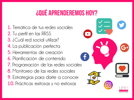 Taller RRSS VIP Contenido del taller