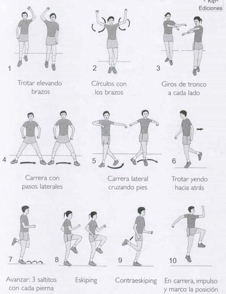 Ejercicios de calentamiento y estiramientos