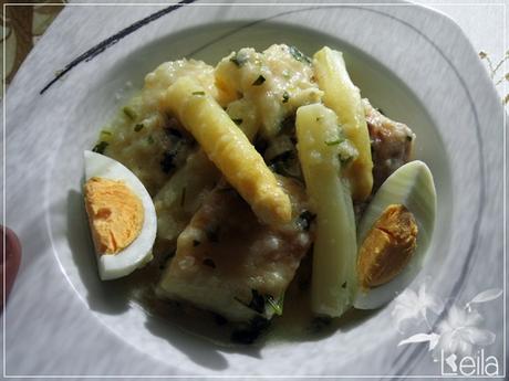Bacalao con esparragos blancos Bacalao con esparragos blancos