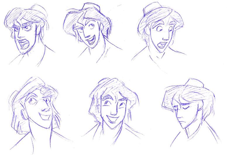 Practices from model sheets of Aladdin