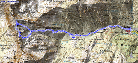 Mapa de la ruta del Siete y los Castillines