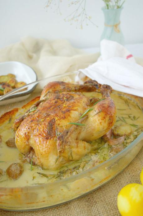 Pollo al horno en leche al estilo de Jamie Oliver Pollo al horno en leche al estilo de Jamie Oliver