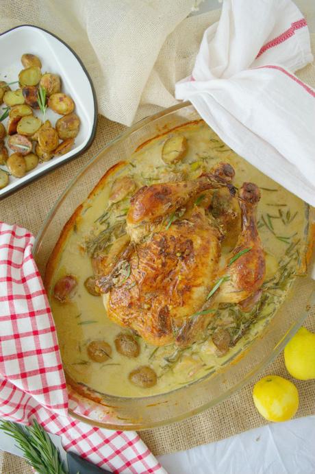Pollo al horno en leche al estilo de Jamie Oliver Pollo al horno en leche al estilo de Jamie Oliver