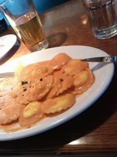 ravioli con Vokda Menu Lunch