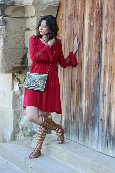 fashion blogger - easy wear - hippie chic - red dress - blog de moda