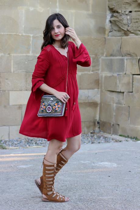 fashion blogger - easy wear - hippie chic - red dress - blog de moda