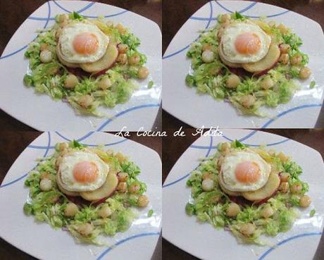 Ensalada con vieiras y huevo a la plancha Ensalada con vieiras y huevo a la plancha