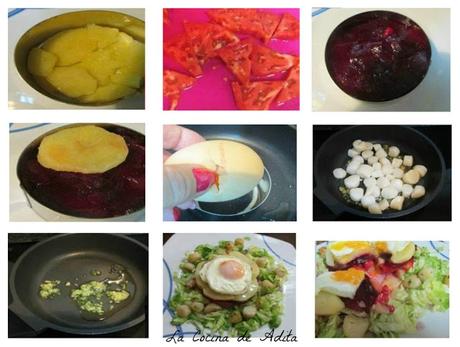 Ensalada con vieiras y huevo a la plancha Ensalada con vieiras y huevo a la plancha