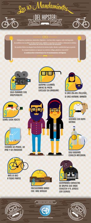 Infografía :Los 10 mandamientos del hipster1. Siempre llevarás... Infografía :Los 10 mandamientos del hipster1. Siempre llevarás...