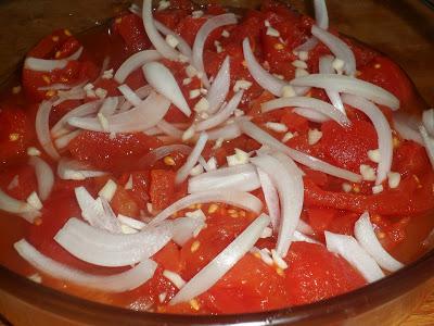 Ensalada de tomate con bacalao Ensalada de tomate con bacalao