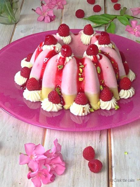 Tarta helada de mousse de frambuesas y crema de vainilla y pistachos mousse-de-frambuesas, pistachos, vainilla, rasberry-tart