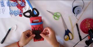 DIY Como hacer una careta y dulcero de spiderman. Super heroes, cumpeaños.